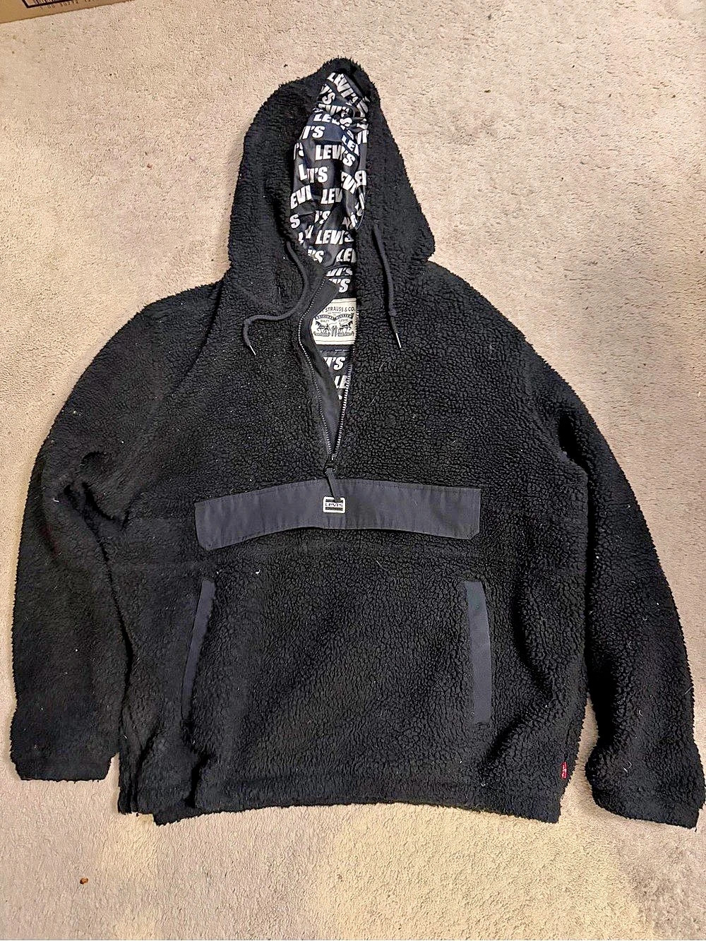 Levi's Hooded Sherpa Pullover Black XXL